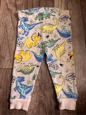 Kids Dinosaur Print Pajama Pants - Blue, Yellow & Green  Size 12 months. 215